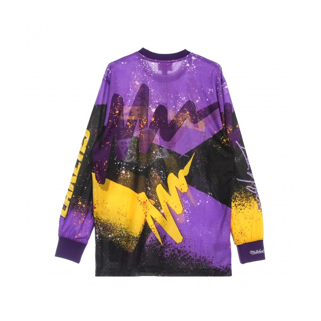 maglietta manica lunga uomo nba hyper hoops moto l/s hardwood classics loslak DARK PURPLE