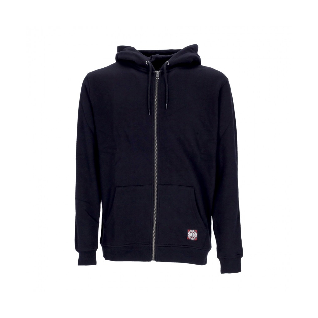 felpa cappuccio zip uomo turn burn zip hood BLACK
