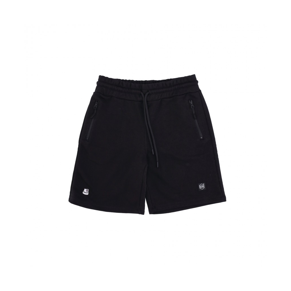 pantalone corto tuta uomo fat cap sweatpant shorts BLACK