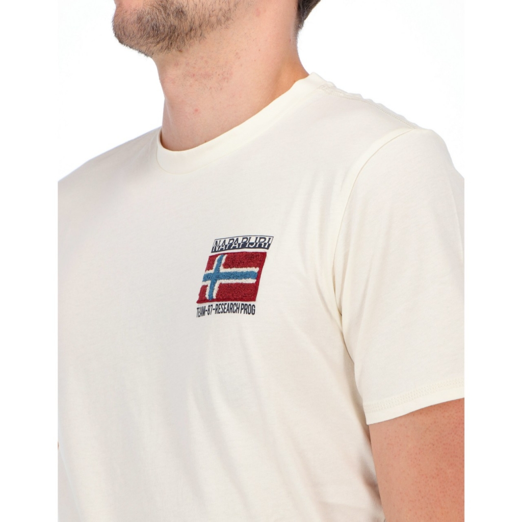 Tshirt Napapijri Uomo S-Verres Logo N1A WHITE