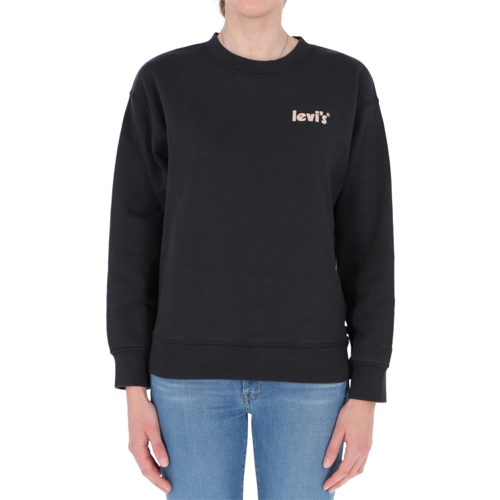 Felpa Levis Donna Standard Crew Reflective Logo 0058 BLACK REFL ...