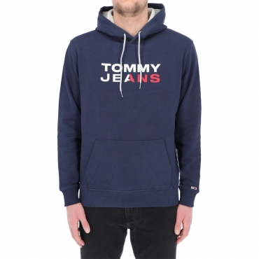 Felpa Tommy Hilfiger Jeans Uomo Essential GraphicHood C87 TWILIGHTNAVY