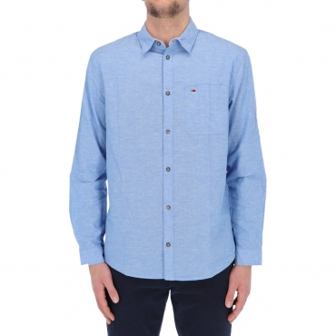 Camicia Tommy Hilfiger Jeans Uomo Linen Blend Spring CE4 PERFUME BLUE