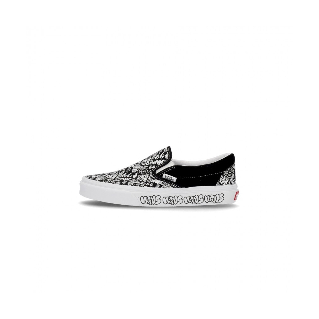 scarpa bassa uomo classic slip on graffiti BLACK/WHITE