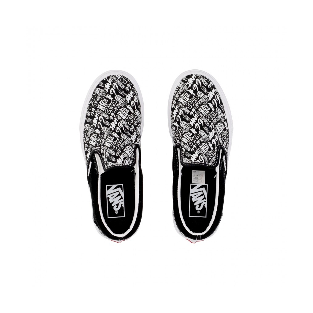 scarpa bassa uomo classic slip on graffiti BLACK/WHITE