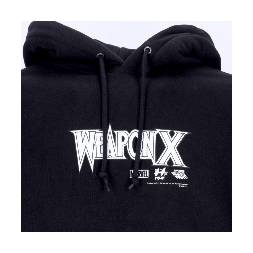 felpa cappuccio uomo weapon x po hoodie x marvel BLACK