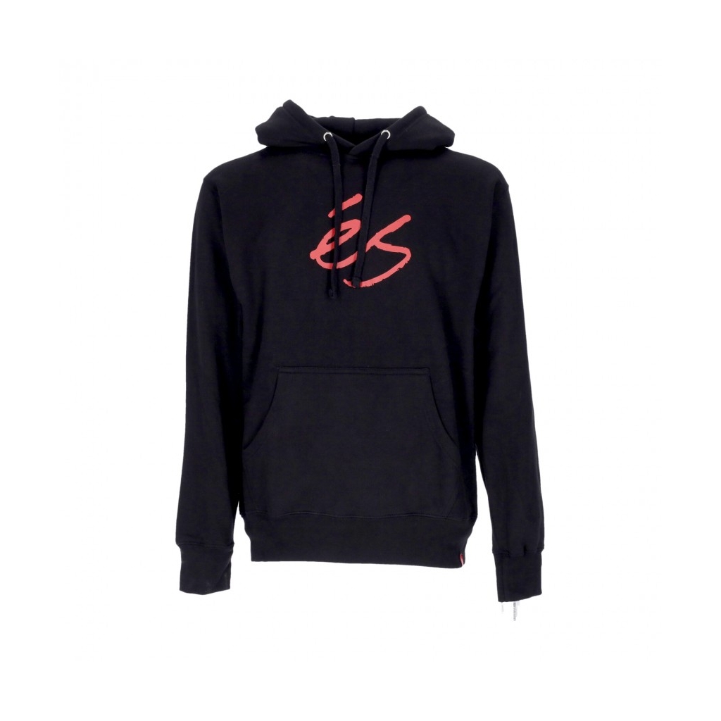 felpa cappuccio uomo script fleece hoodie BLACK