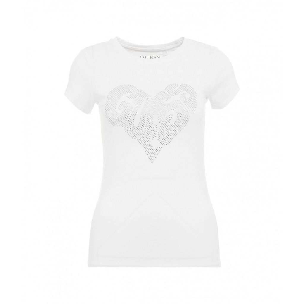 T-shirt con strass bianco