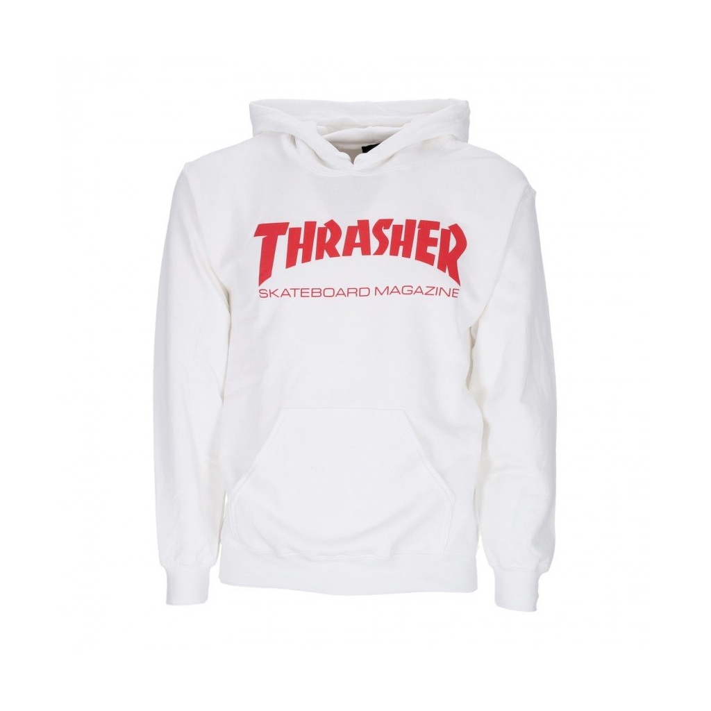 felpa cappuccio uomo skatemag hood WHITE/RED