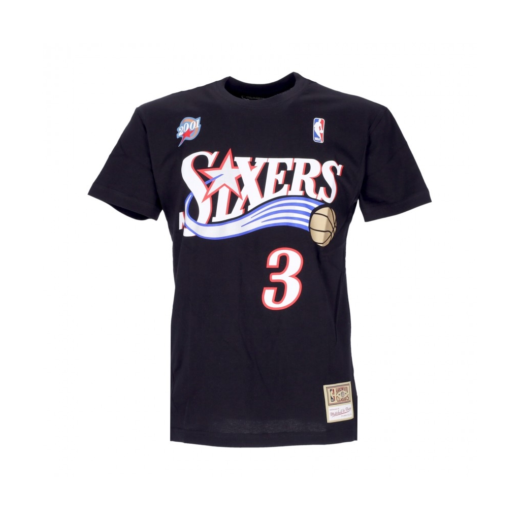 maglietta uomo nba tee hardwood classics no 3 allen iverson  phi76e BLACK/ORIGINAL TEAM COLORS