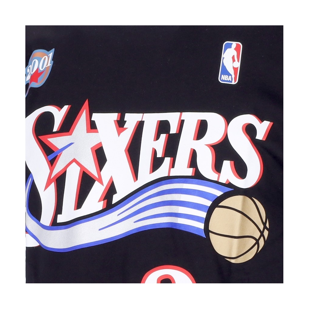 maglietta uomo nba tee hardwood classics no 3 allen iverson  phi76e BLACK/ORIGINAL TEAM COLORS
