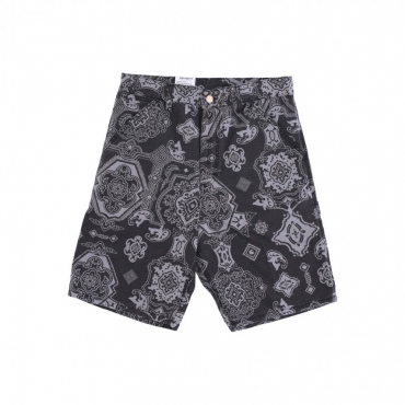 pantalone corto uomo single knee short BLACK HEAVY STONE WASH