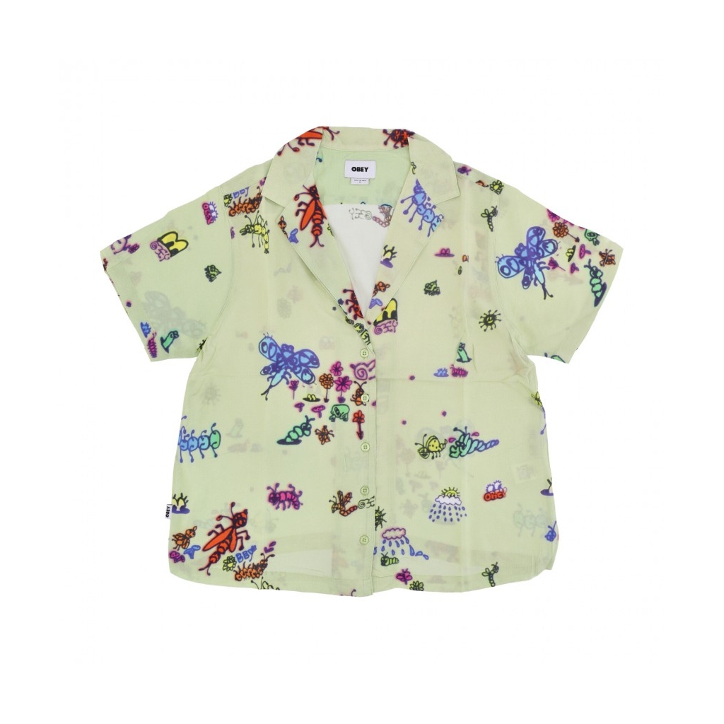 camicia manica corta donna doodle relaxed shirt ALOE GEL