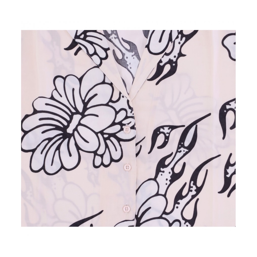 camicia manica corta donna flamin  flowers shirt OFF WHITE