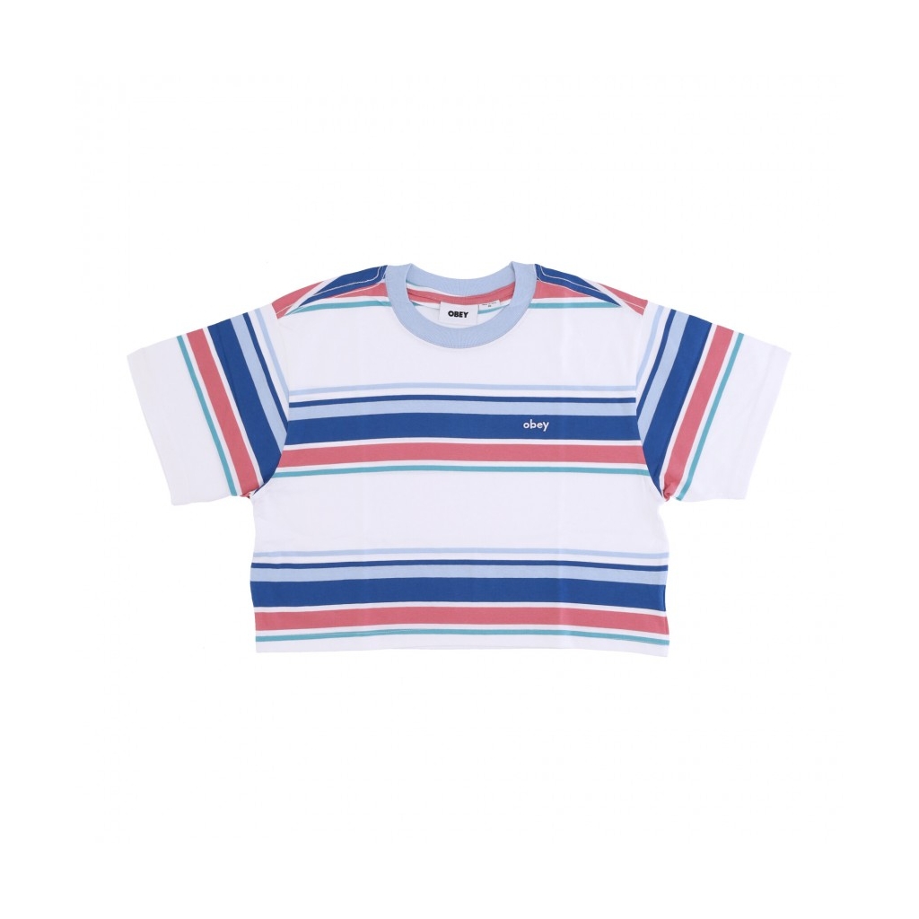 maglietta corta donna june stripes cropped tee ATLANTIC BLUE MULTI