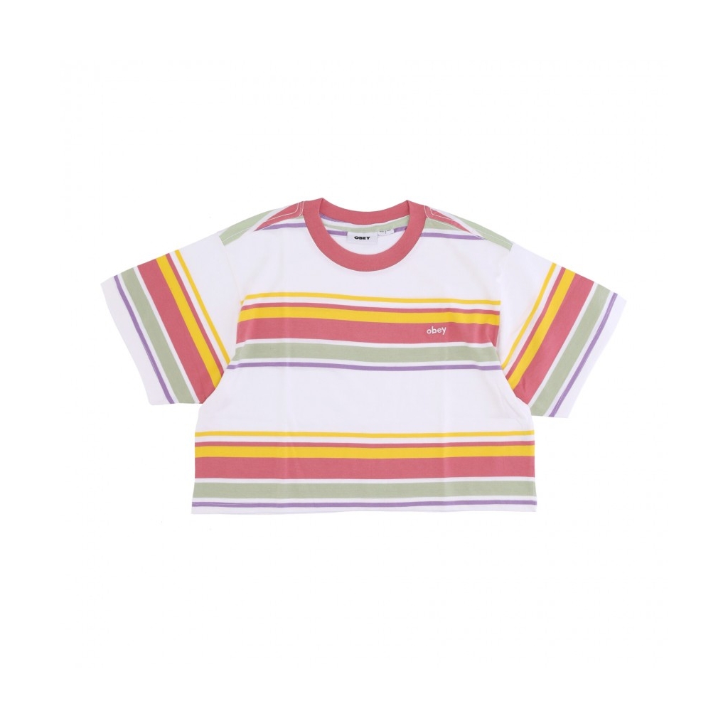 maglietta corta donna june stripes cropped tee PINK AMETHYST MULTI