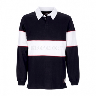 polo manica lunga uomo itc streak rugby top BLACK