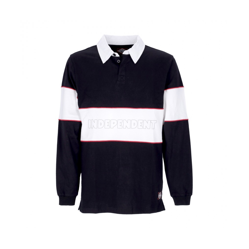 polo manica lunga uomo itc streak rugby top BLACK