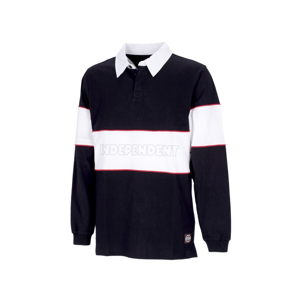 polo manica lunga uomo itc streak rugby top BLACK