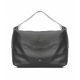 Maxi shopper in pelle nero