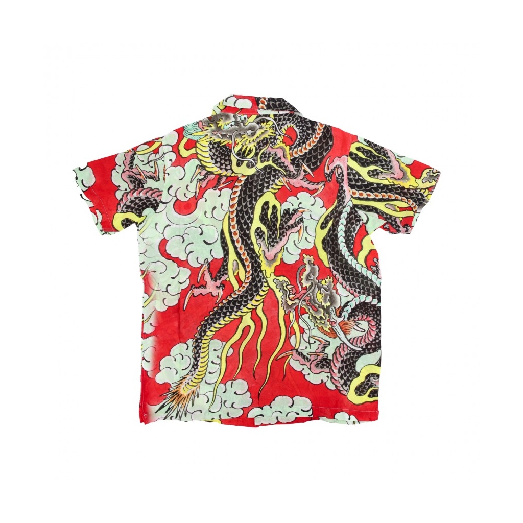 camicia manica corta uomo dungeon shirt RED ALL OVER PRINT