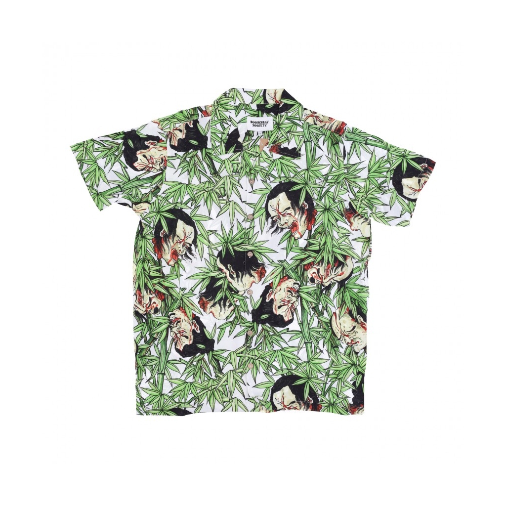 camicia manica corta uomo bamboo shirt WHITE ALL OVER PRINT