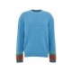 Maglione con intarsia blu