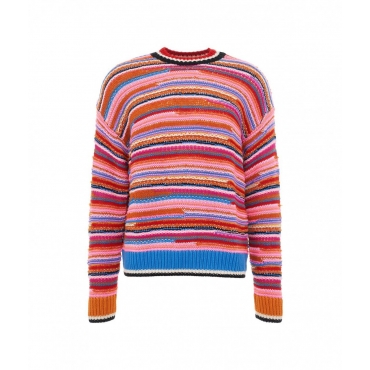 Maglione di lana a righe multicolore