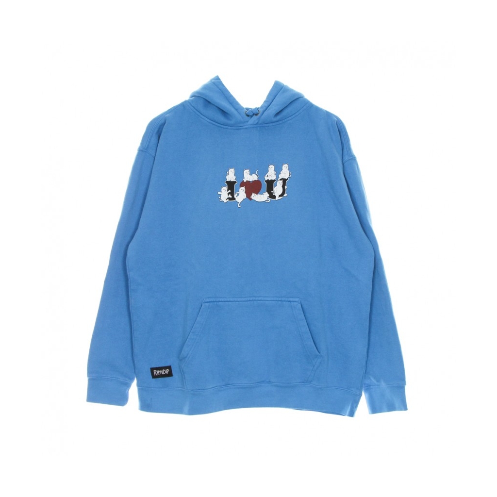 felpa cappuccio uomo i love u hoodie AZURE