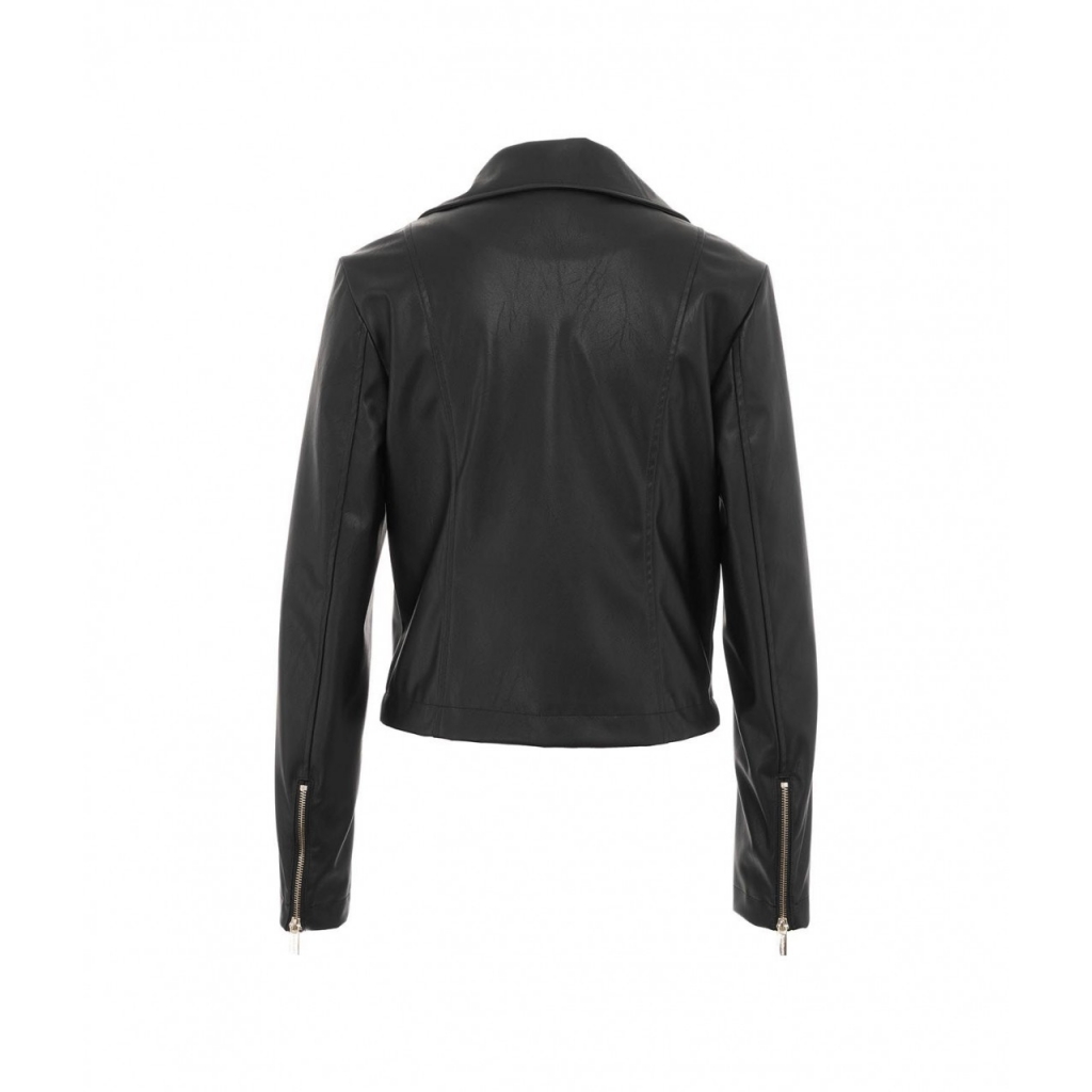 Bikerjacket in similpelle nero