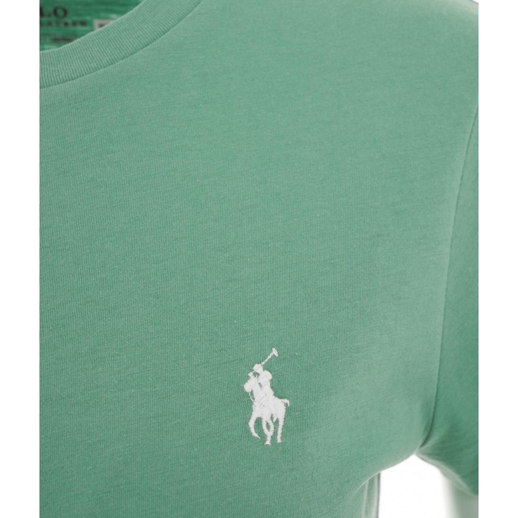 T-shirt con ricamo del logo verde