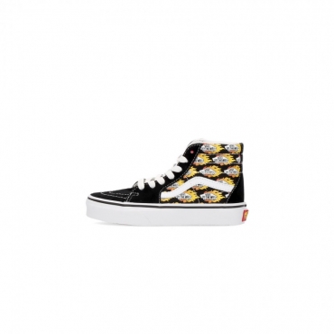 scarpa alta bambino sk8-hi flame logo repeat BLACK/FLAMING VANS