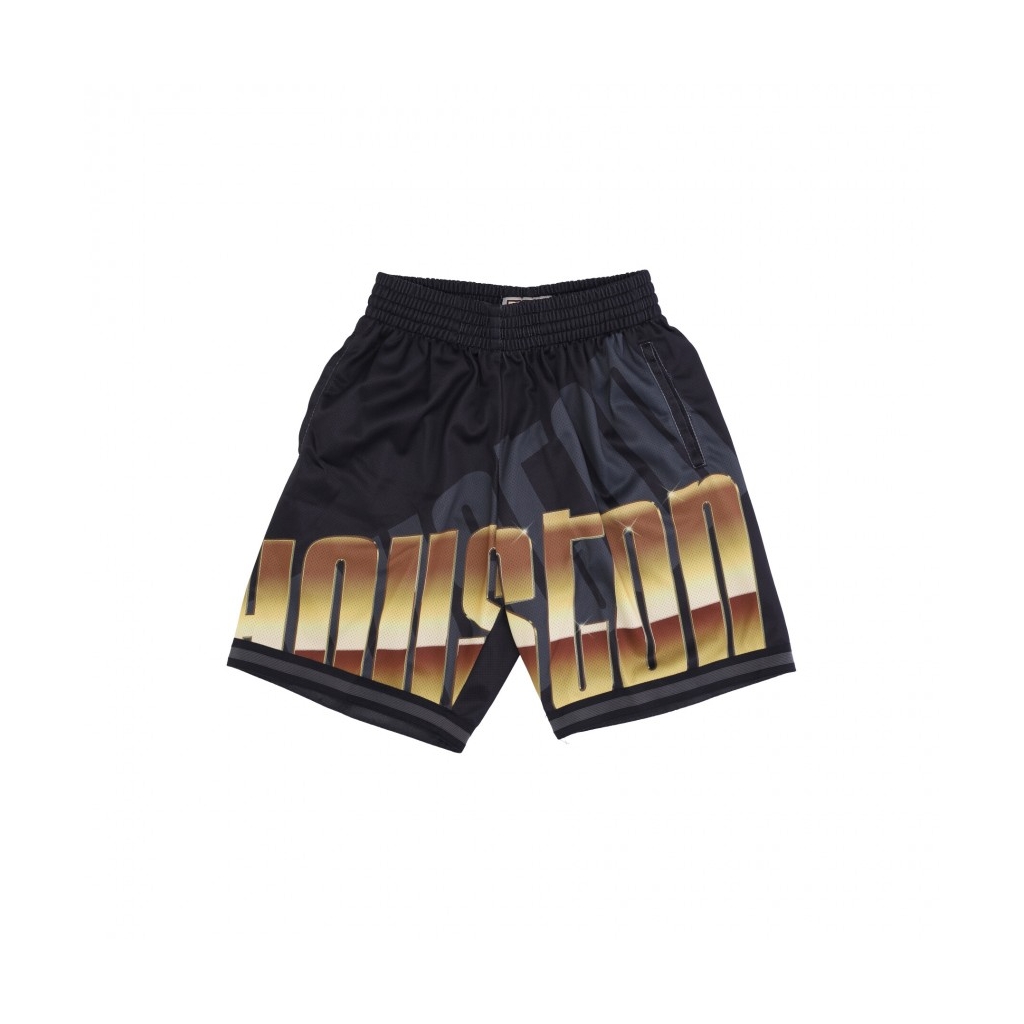 pantaloncino tipo basket uomo nba big face 40 fashion short hardwood classics houroc BLACK/ORIGINAL TEAM COLORS