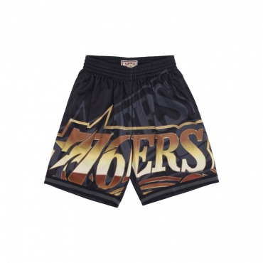 pantaloncino tipo basket uomo nba big face 40 fashion short hardwood classics phi76e BLACK/ORIGINAL TEAM COLORS