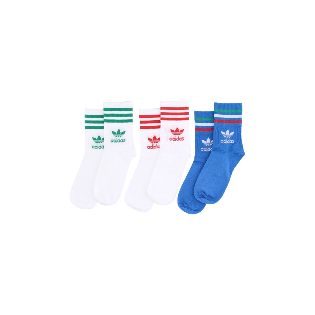 calza media uomo mid cut crew socks WHITE/WHITE/BRIGHT ROYAL