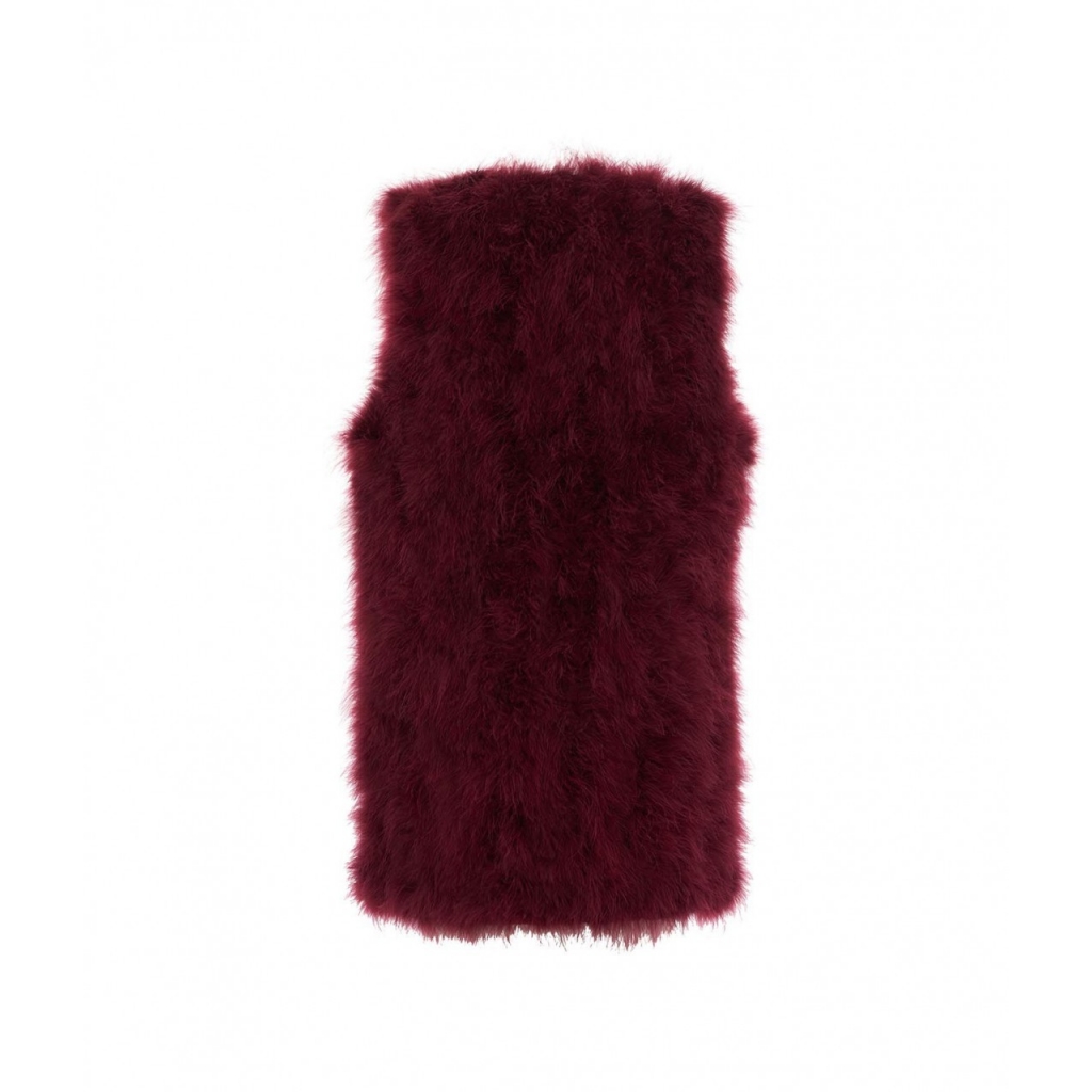 Gilet in piuma bordeaux