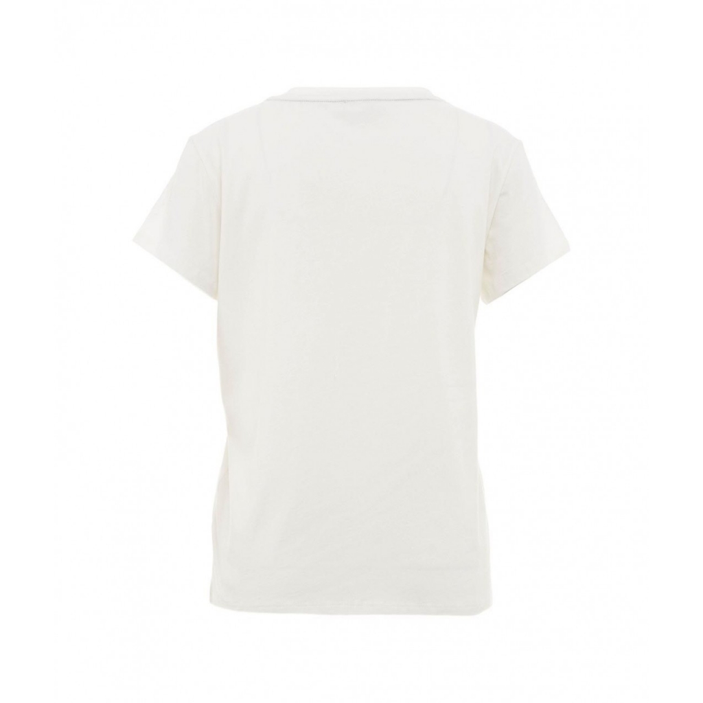 T-shirt con ricamo a mano bianco