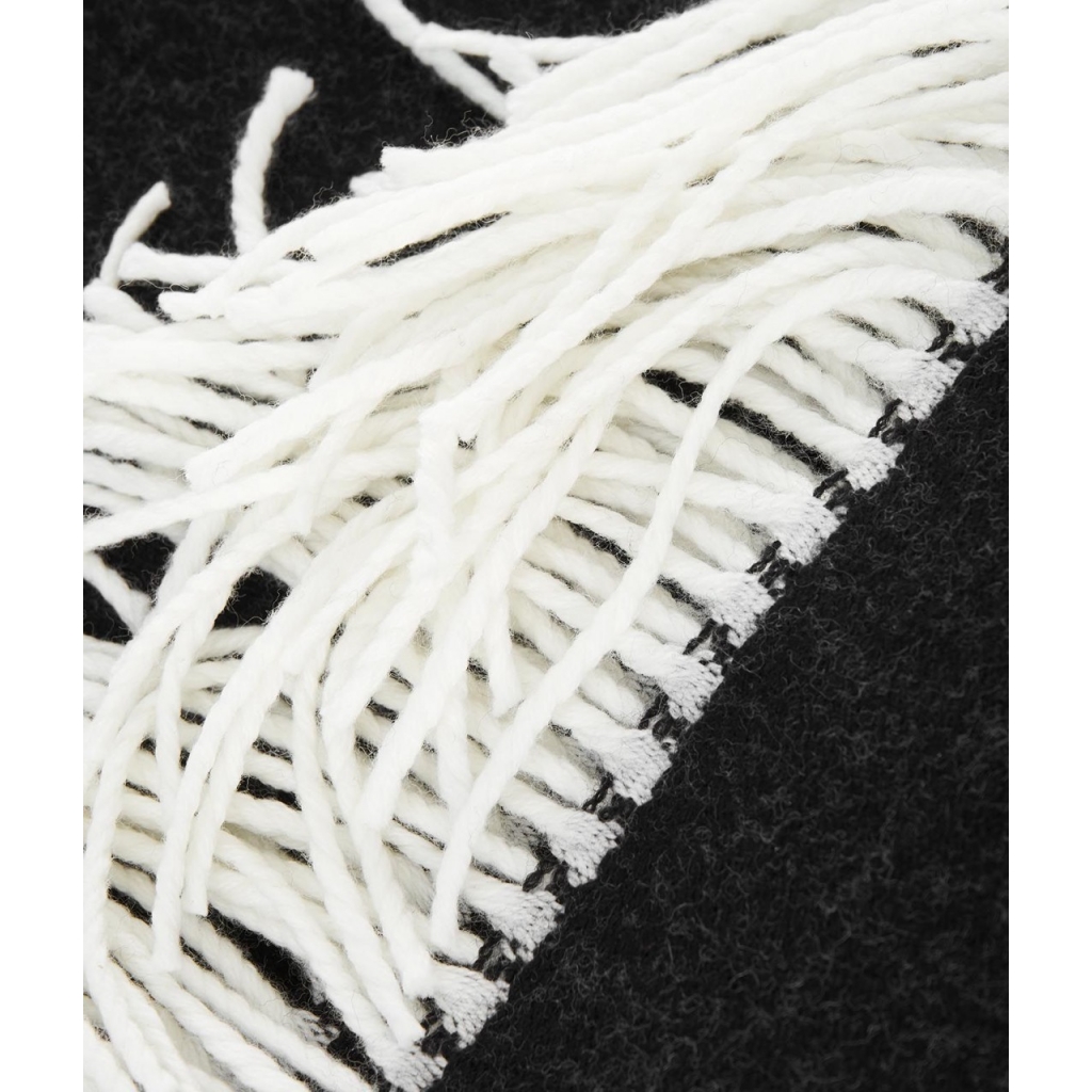 Sciarpa in lana con cappuccio grigio scuro