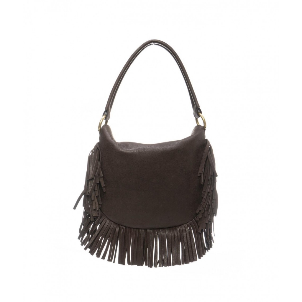 Crossbodybag Naif con frange marrone scuro