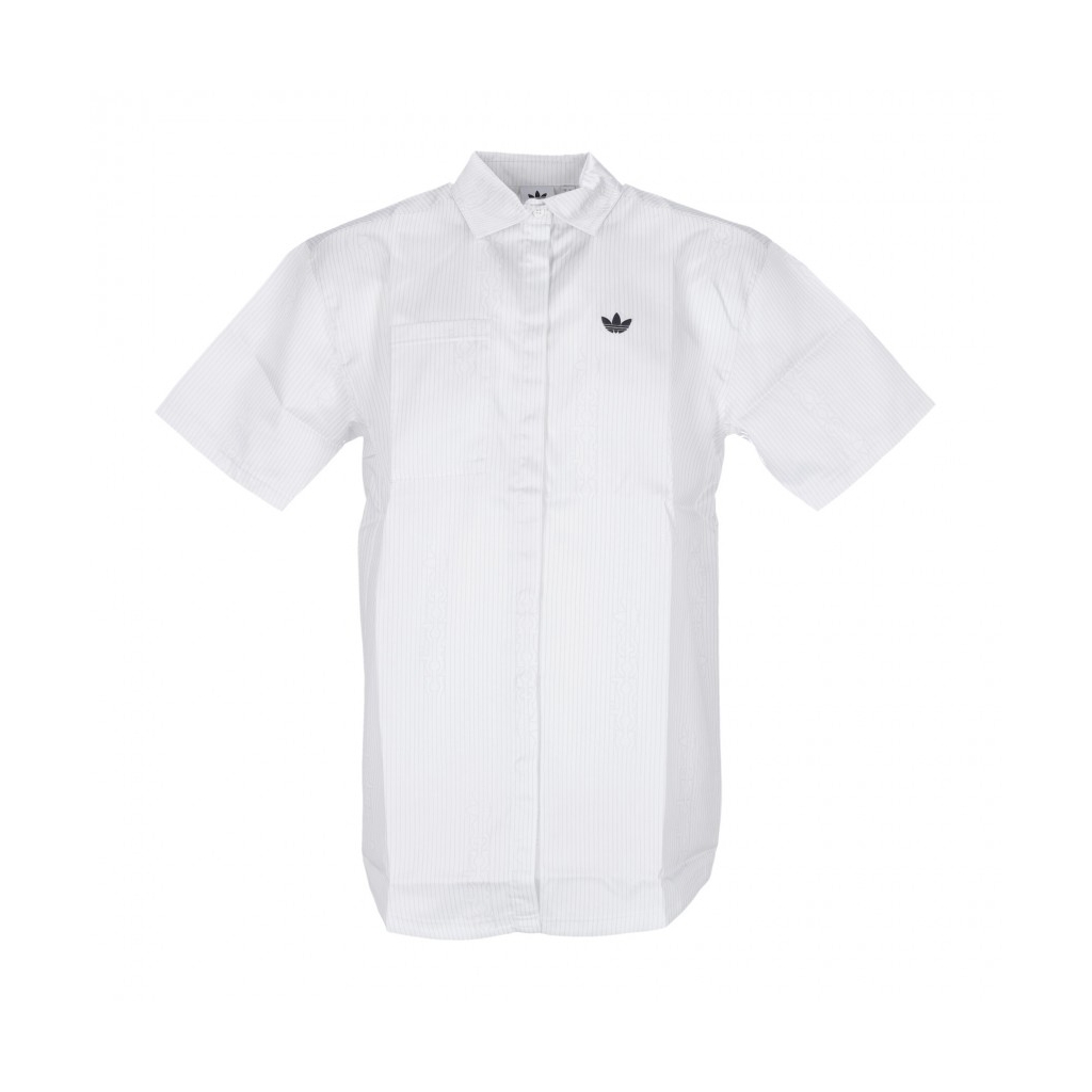 camicia manica corta donna loose shirt WHITE/GREY ONE