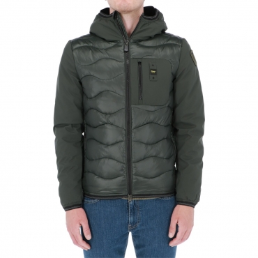 Giacca Blauer Usa Uomo Bitessuto Onda Piuma Ovatta 678 VERDE