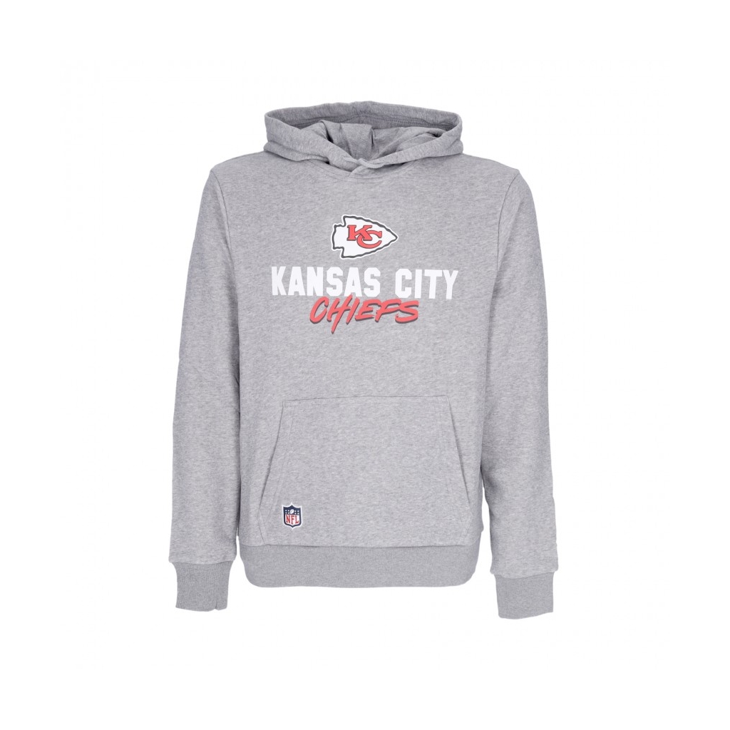 felpa cappuccio uomo nfl script team hoody kanchi HEATHER GREY/FRONT DOOR RED