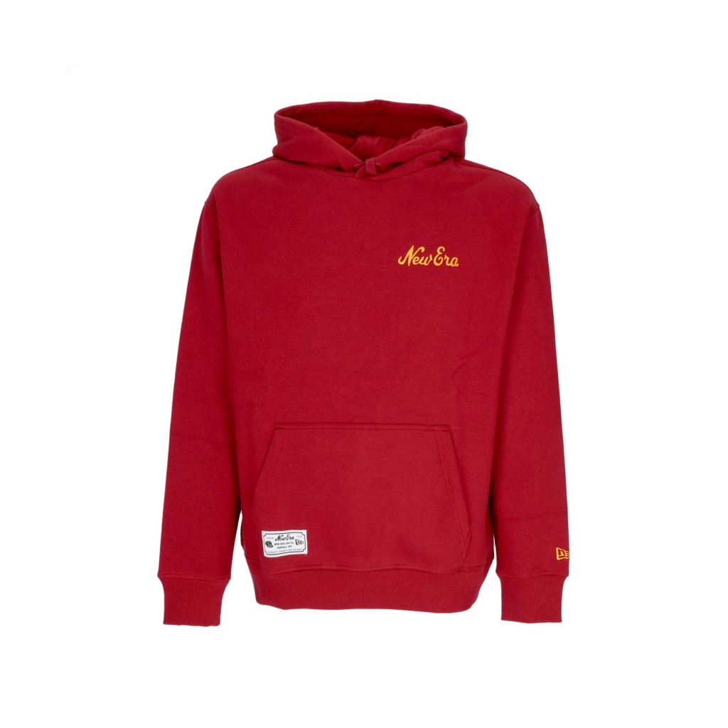 felpa cappuccio uomo ne heritage oversized hoodyy newera HOT RED