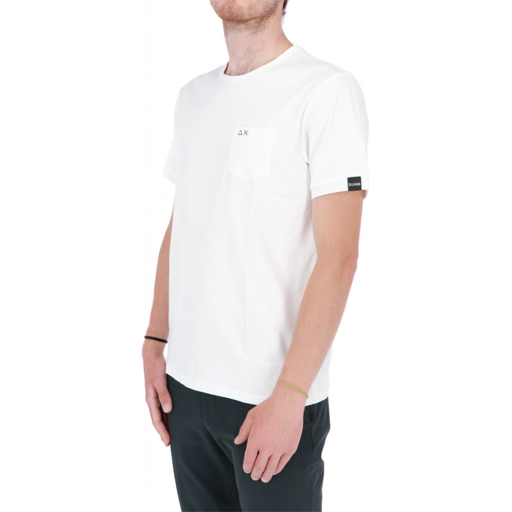 Tshirt Sun68 Uomo Solid Pocket Short 01 BIANCO