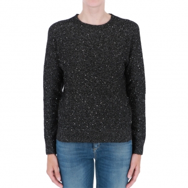 Maglia Sun 68 Donna Round Neck Pailettes 11 NERO