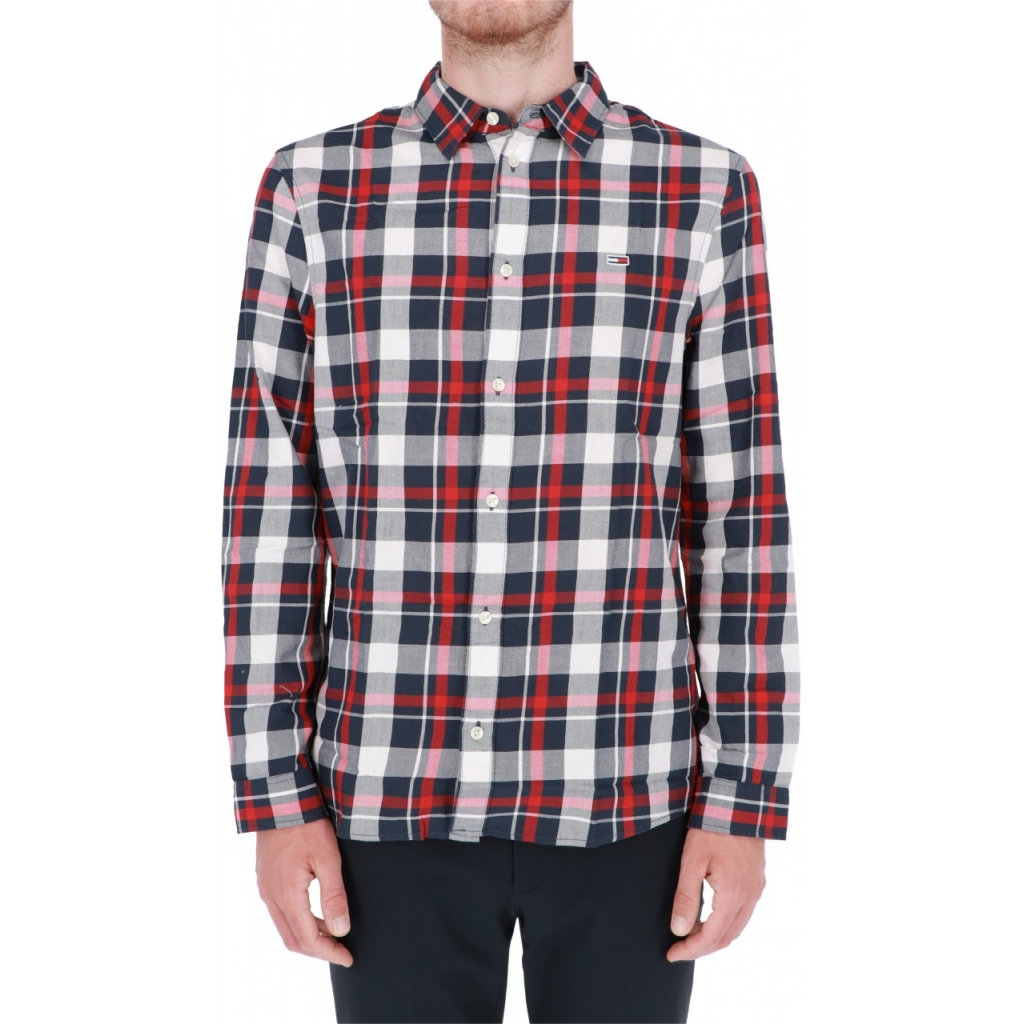 Camicia Tommy Hilfiger Jeans Uomo Essential Check XNL CRIMSONCHECK