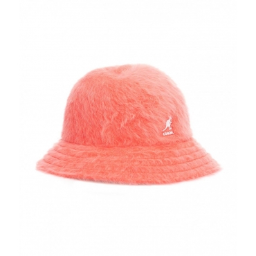 Bucket hat con Angora corallo