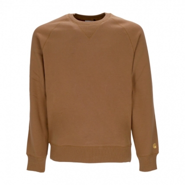 felpa girocollo uomo chase sweatshirt HAMILTON BROWN/GOLD