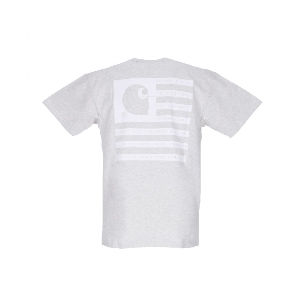 maglietta uomo label state flag tee ASH HEATHER/WHITE