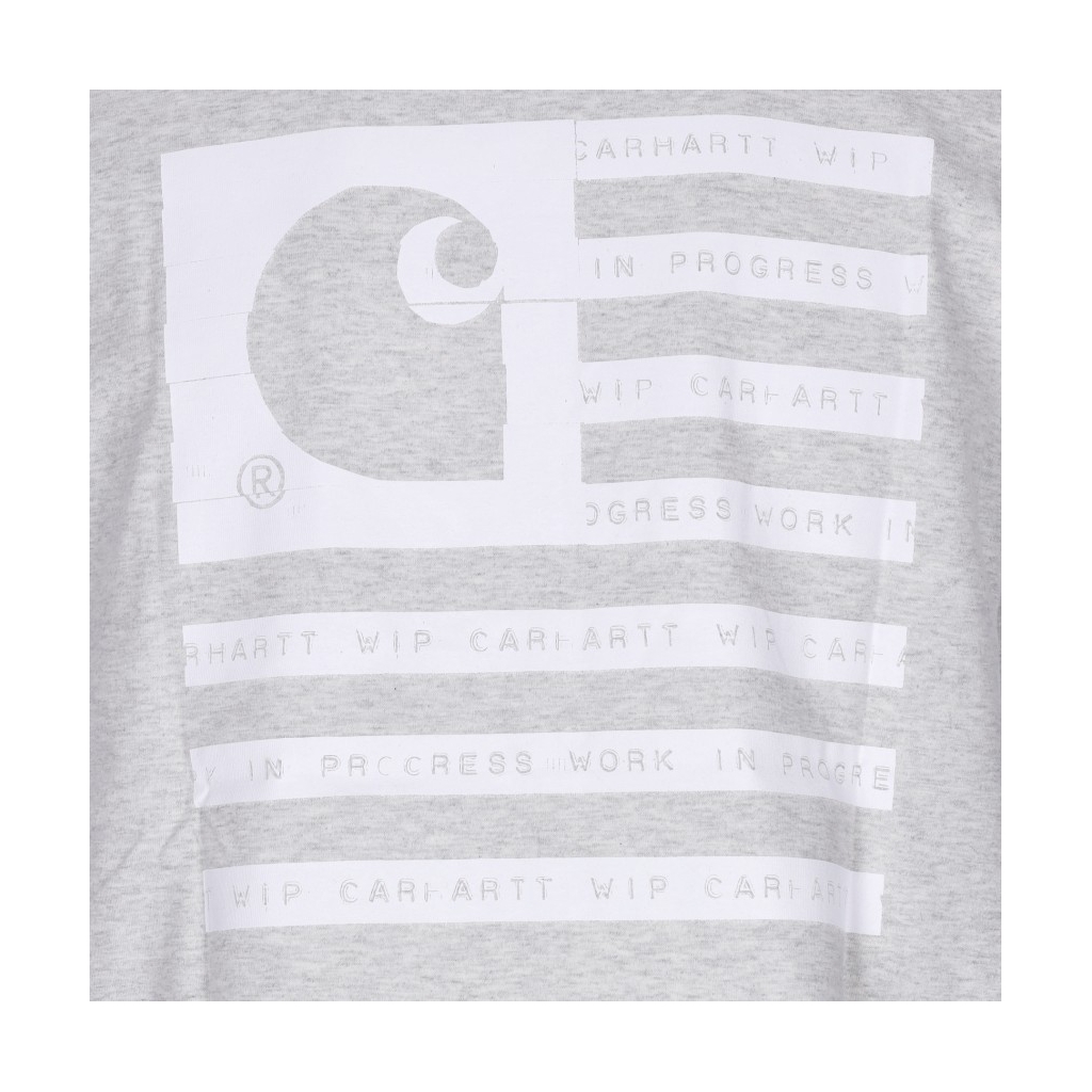 maglietta uomo label state flag tee ASH HEATHER/WHITE